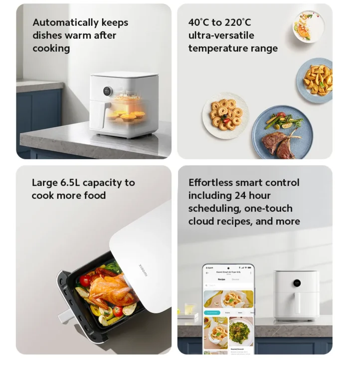Fritadeira Elétrica Xiaomi Smart Air Fryer MAF10 - 1500W - 6.5L - 110V/60Hz - Branco - Imagem 6